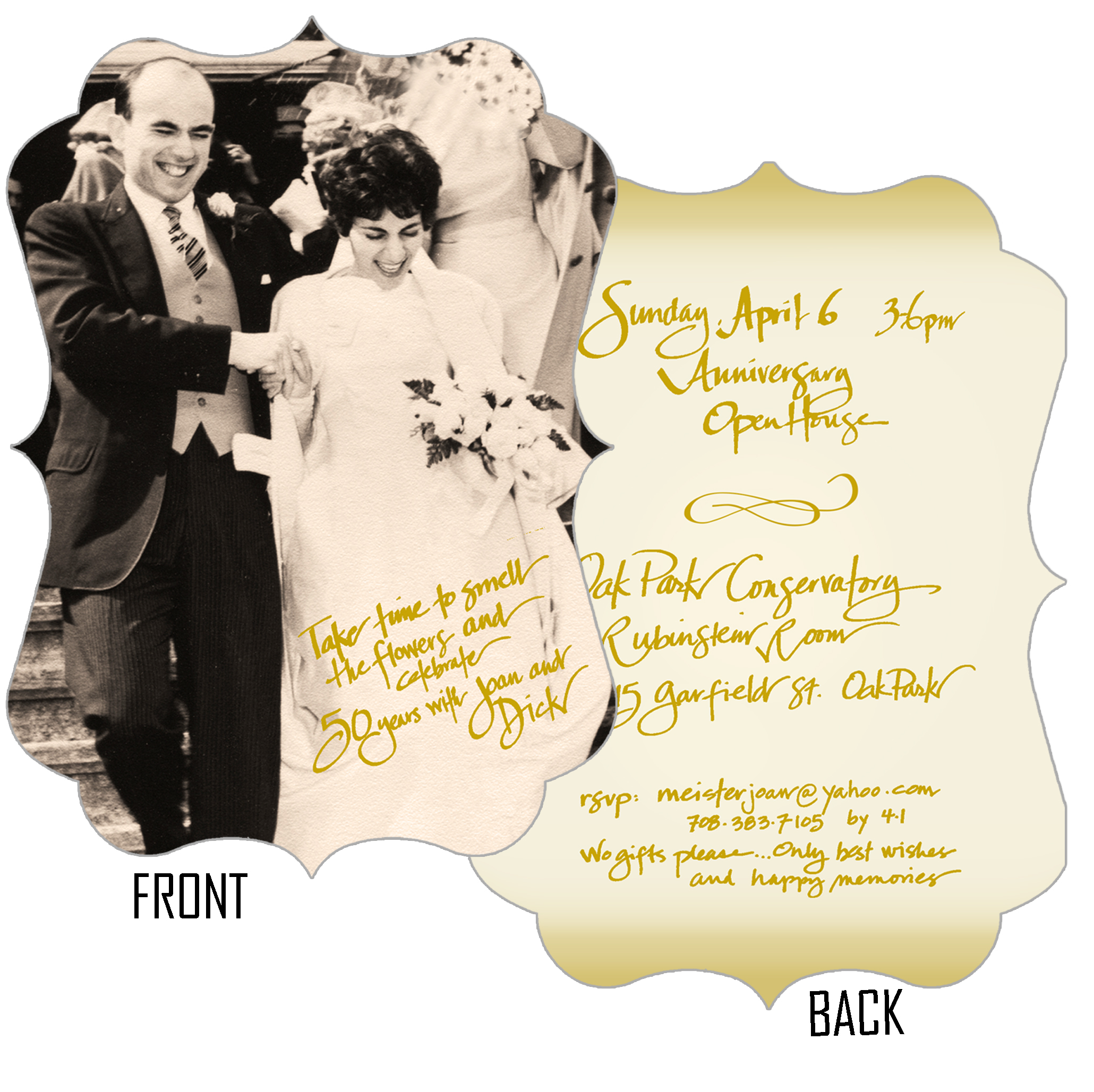 Photo Anniversary Die Cut Invitation
